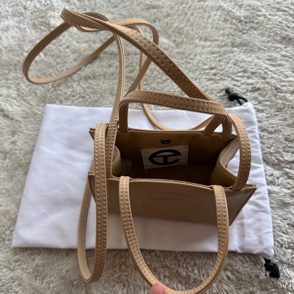 Telfar Vegan Leather Small Shopping Bag in Cream - Picture 5 of 6